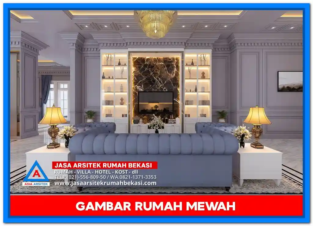 Gambar Rumah Mewah Gaya Klasik Eropa – Fasad rumah dua lantai bergaya Eropa klasik dengan pilar megah, balkon elegan, dan detail arsitektur simetris yang memancarkan kemewahan arsitektur tradisional Eropa.