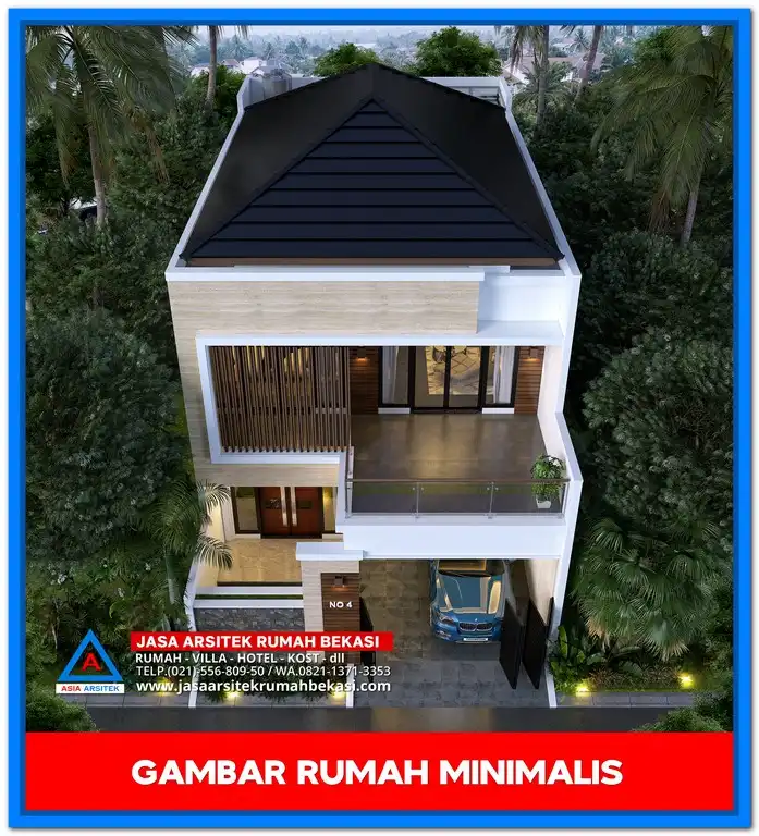 Gambar Rumah Minimalis 2 Lantai – Desain rumah dua lantai bergaya minimalis modern dengan tampilan bersih, bukaan lebar, dan layout ruang yang efisien untuk kebutuhan keluarga