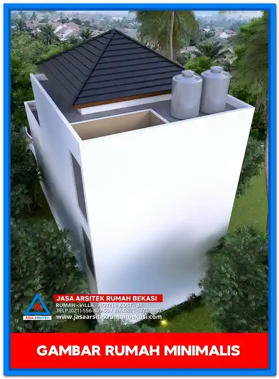 Gambar Rumah Minimalis 3 Lantai Tampak Depan – Desain rumah tiga lantai bergaya minimalis modern dengan tampilan fasad depan yang elegan dan memukau.
