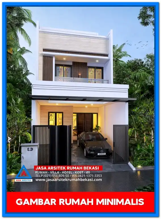 Gambar Rumah Minimalis 3 Lantai Terbaru – Desain fasad rumah tiga lantai bergaya minimalis modern dengan tampilan elegan, jendela besar, dan pemanfaatan ruang vertikal secara maksimal