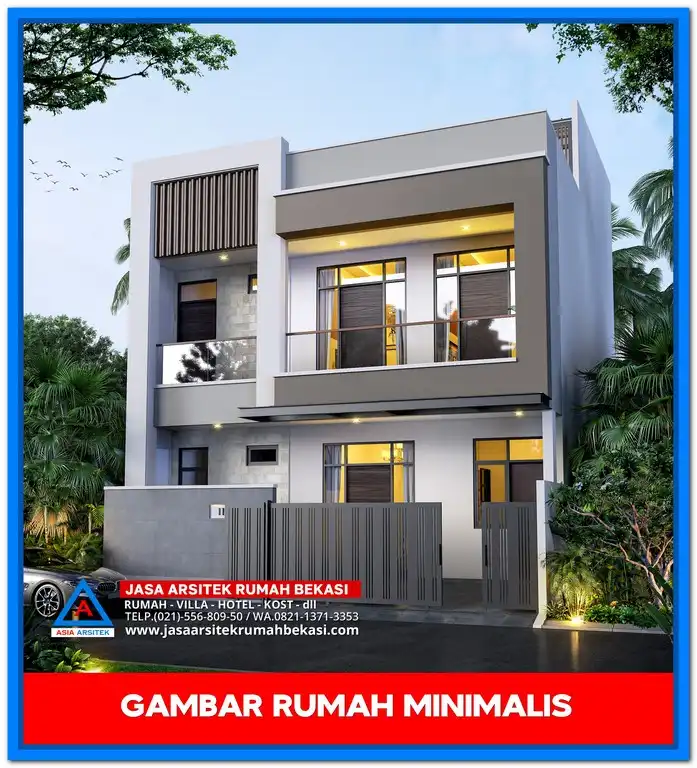 Gambar Rumah Minimalis 3 Lantai Terbaru di Lahan Kecil Tapi Nyaman – Desain fasad simpel dan vertikal dengan pencahayaan alami, cocok untuk lahan sempit namun tetap nyaman dihuni.