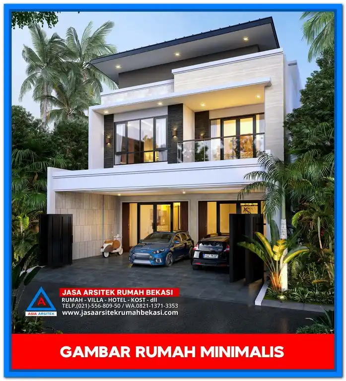 Gambar Rumah Minimalis Cocok Untuk Kavling Kecil – Desain fasad simpel dan elegan, cocok untuk lahan sempit dengan tata letak efisien dan pencahayaan alami maksimal.