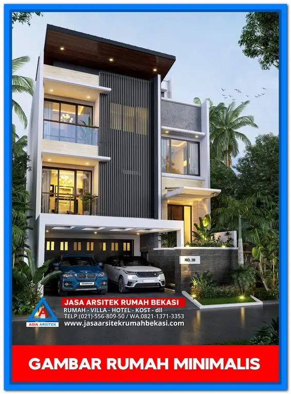 Gambar Rumah Minimalis di Lahan 9x16 Meter Terbaru – Desain rumah dua lantai bergaya minimalis dengan fasad modern, pencahayaan alami, dan tata ruang optimal untuk lahan 9x16 meter