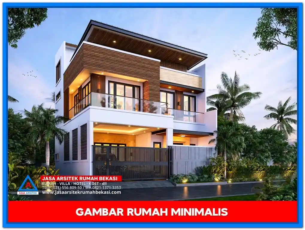 Model Gambar Rumah Minimalis 2 Lantai 10x10 Tapi Cantik – Desain rumah dua lantai modern dengan fasad simpel, bentuk kotak yang proporsional, jendela besar, perpaduan material alami dan cat netral yang tampil elegan.