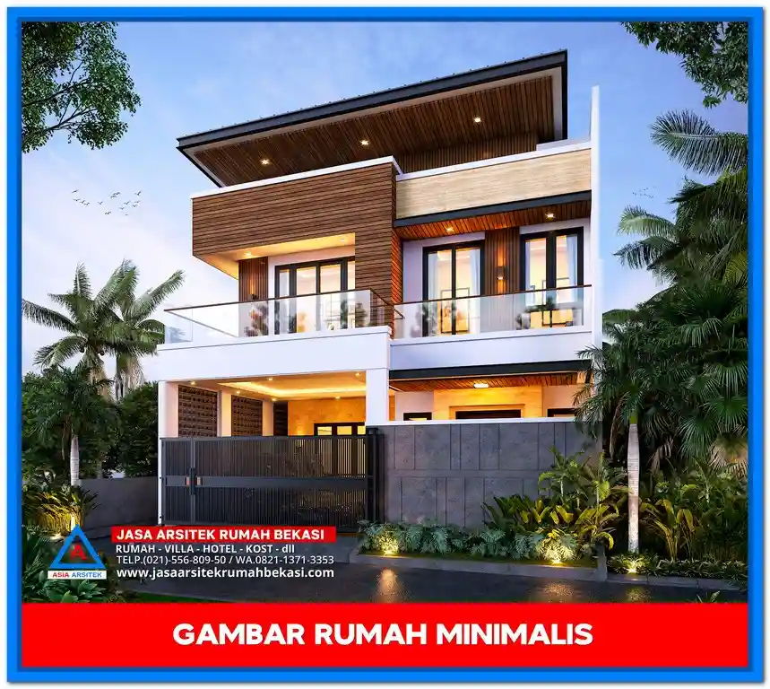 Model Gambar Rumah Minimalis 2 Lantai 10x10 Tapi Cantik – Desain rumah dua lantai modern dengan fasad simpel, bentuk kotak yang proporsional, jendela besar, perpaduan material alami dan cat netral yang tampil elegan.