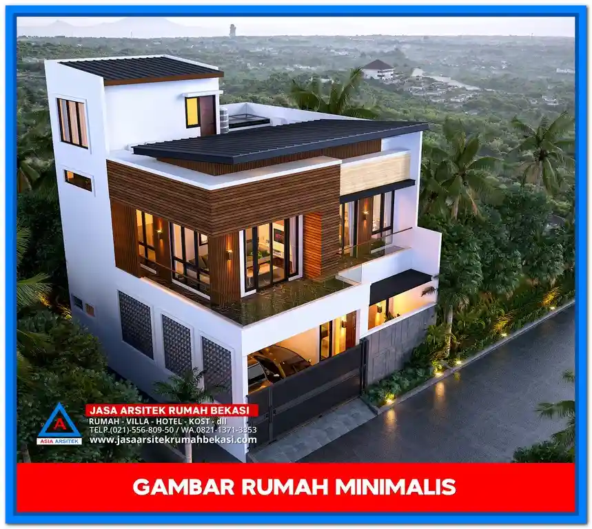 Model Gambar Rumah Minimalis 2 Lantai 10x10 Tapi Cantik – Desain rumah dua lantai modern dengan fasad simpel, bentuk kotak yang proporsional, jendela besar, perpaduan material alami dan cat netral yang tampil elegan.
