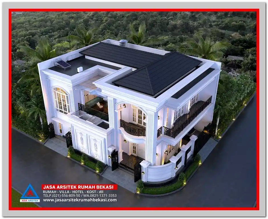 5 Inspirasi Desain Rumah Klasik Terbaik 2025 – Pilihan desain rumah klasik dengan pilar mewah, fasad elegan, dan detail arsitektur khas gaya Eropa