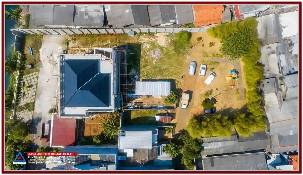 5 Kesalahan Saat Membangun Rumah yang Sering Terjadi di Bekasi – Ilustrasi proyek pembangunan rumah dengan kesalahan umum seperti perencanaan struktur yang kurang matang, pemilihan material tidak tepat, dan kesalahan teknis lainnya.