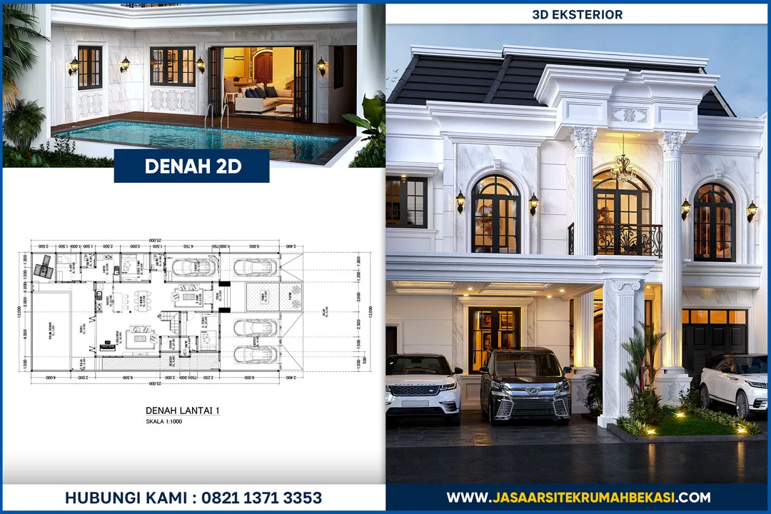 Jasa desain arsitek mewah Bekasi murah dan berkualitas untuk hunian elegan bergaya eksklusif