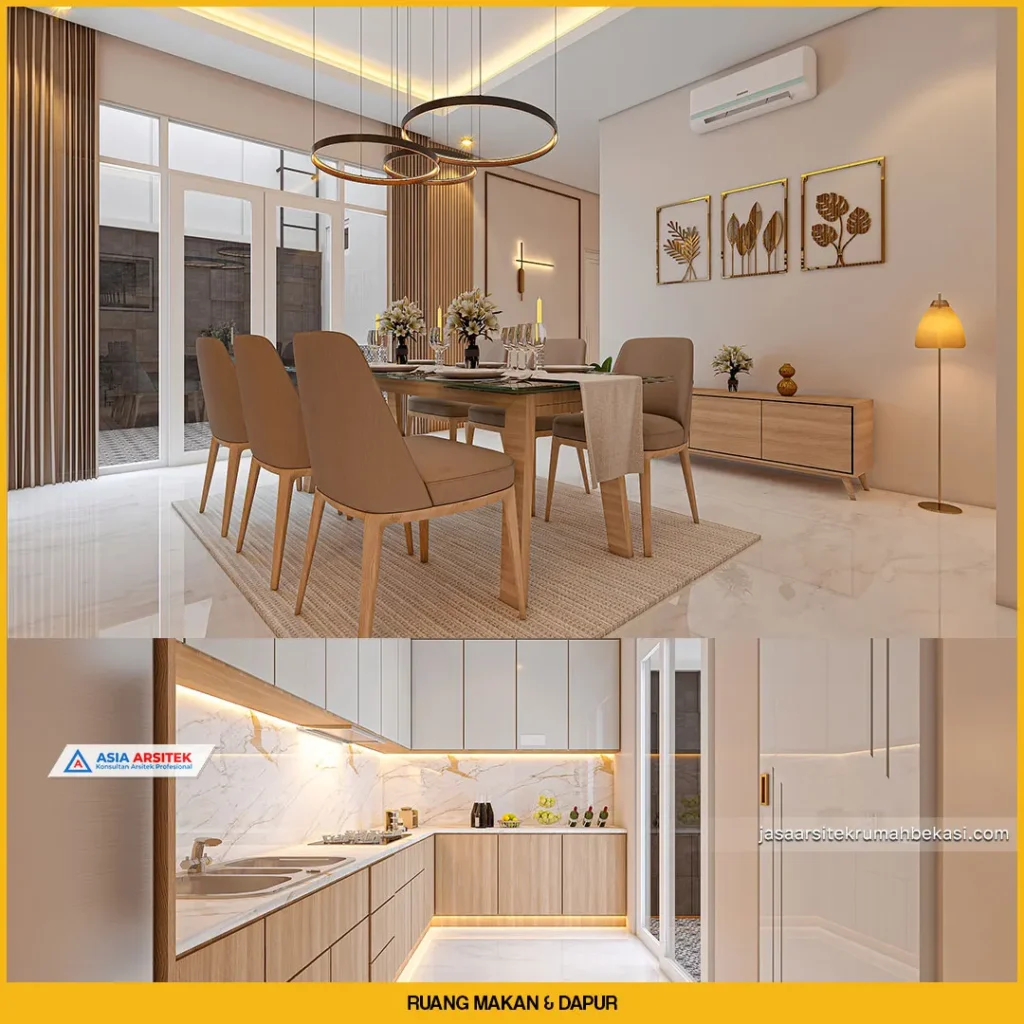 Inspirasi Gambar Ruang Makan dan Dapur Rumah Minimalis 2 Lantai Modern dan Estetik